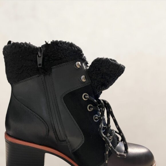 Naturalizer Val Womens Leather Lug Sole Combate & Lace-Up Boots (LIKE NEW) - Picture 8 of 11